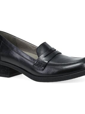 NWOT Dansko Danica Black Leather Heeled Loafer Size 36 EU or 5.5/6 US